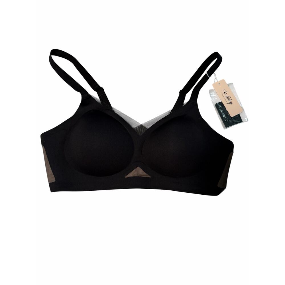 NWT As Fairy Bra No Underwire Seamless Mesh Medium Sexy Support Bra 2XL Black